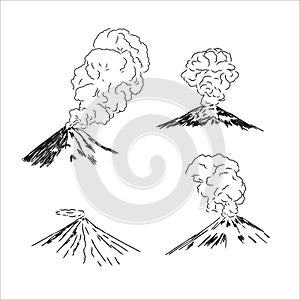 Exploding volcano. Vector Image volcano vector illustration