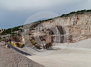 Exploitation of stone in Tounj in Croatia