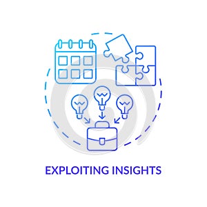 Exploiting insights blue gradient concept icon