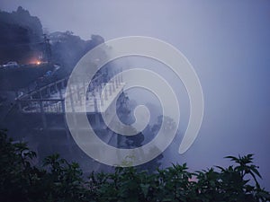 Exploiting nature humans destruction construction clouds Massuri Dehradun Uttarakhand hotel travel