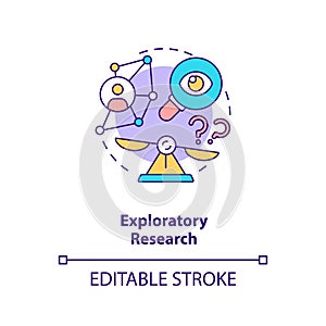 Exploratory research concept icon