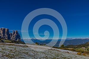 On the way to a cold autumn day through south tyrol photo