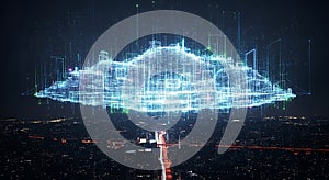 Futuristic digital cloud data center technology abstract futuristic digital cloud data center technology abstract