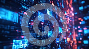 Explore Abstract Digital Data Processing With Code Concept, Cybernetic