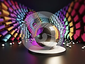 Explore AI-generated art that bends light & color, blending quantum wave-tracing, v-ray tracing, and futuristic design for a capti