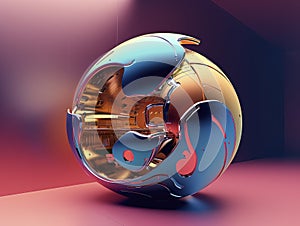 Explore AI-generated art that bends light & color, blending quantum wave-tracing, v-ray tracing, and futuristic design for a capti