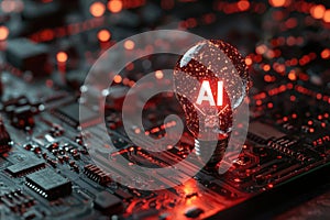 Explore Artificial Intelligence Concept with Electronic Circuit Theme