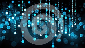 Explore the beauty of digital abstraction with binary code streams flowing seamlessly against a dark backdrop