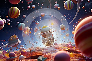 Explore a celestial carnival with spacecraft of