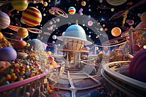 Explore a celestial carnival with spacecraft of