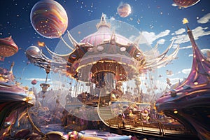 Explore a celestial carnival with spacecraft of