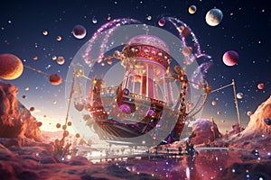 Explore a celestial carnival with spacecraft of