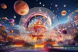 Explore a celestial carnival with spacecraft of