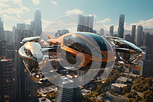 Explore a city where autonomous air taxis weave