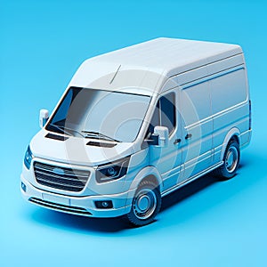 Classic White Van: Functional and Modern, Generative AI.