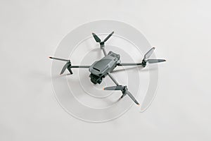 Explore consumer drone with unique tele camera scout and plan your shots on gray background