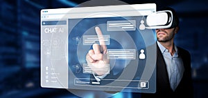 Futuristic Virtual Reality Interface for Chatbot Technology and AI Interaction in a High-Tech Environment XDMCP