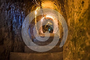 Explore Derinkuyu underground city in Cappadocia, Turkey