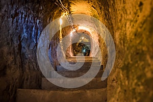 Explore Derinkuyu underground city in Cappadocia, Turkey photo