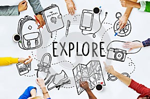 Explore Exploration Travel Journey Backpacker Concept photo