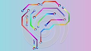 Vibrant brain circuit artwork symbolizing innovation, artificial intelligence, and modern technology solutions for creative