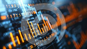 Explore financial graphs, charts, and data analytics showing upward trends.