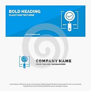 Explore, Find, Magnifier, Ok, Search SOlid Icon Website Banner and Business Logo Template