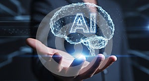 Artificial intelligence ai brain technology concept digital mind innovation future learning science