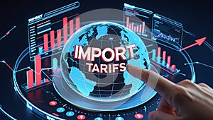 Global Import Tariffs Data Visualization with 3D Globe and Graphs