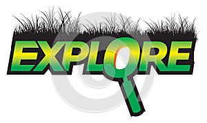 Explore graphic text green logo