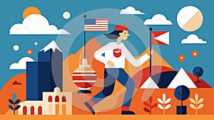 Explore the history and triumphs of our nation in the exhilarating Independence Day orienteering experience.. Vector photo