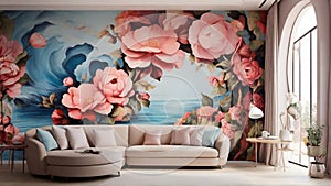 Explore interior designs featuring impactful wall murals, demonstrating the transformative effect a singular mural