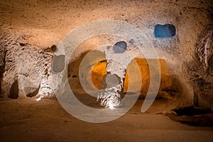 Explore Kaymakli underground city in Cappadocia, Turkey