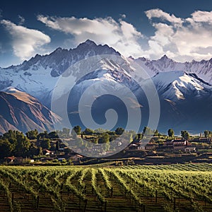 Mendoza, Argentina: Vineyards and the Andes Mountains photo