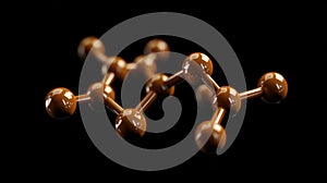 Explore Molecule Structure, Science Model with Atom Connection on Black Background