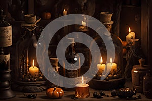 Explore the Mystical World of Halloween Magic Through Glass Bottles, Cauldron Brews, and Eerie Candles