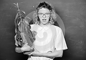 Explore. school nature study. environmental education. teacher woman in glasses at biology lesson. tree of knowledge