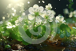 Explore the seasonal symbolism of clover. Generative ai
