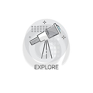 Explore Telescope Astronomy Science Icon