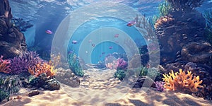 Explore Underwater, Discover Coral Reef with Fish and Marine Ecosystem