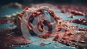 gritty wound texture: unique and diverse with oozing pus. ai generated