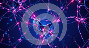 Abstract cosmic network of glowing particles and interconnected structures deep space exploration