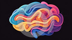 Explore a vibrant D illustration depicting an internet map as a brain network, set against a sleek black backdrop