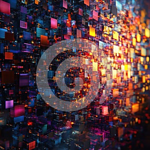 Digital Abstract Art of Data Patterns in High Fidelity