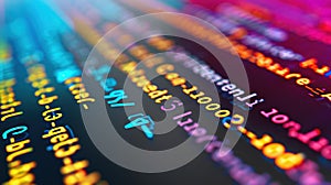 Explore web programming with HTML, PHP, and code snippets. Abstract 3D rendering of program source code