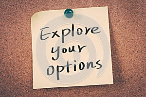 Explore your options photo