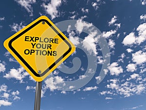 Explore your options traffic sign