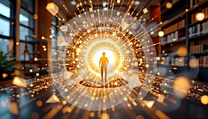 explore your potential with academic programs holographic stylethe image is a holographic style position with a focus on the