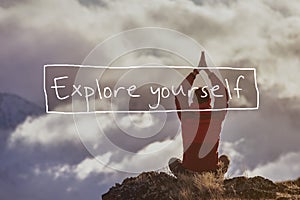 Explore yourself concept yoga photo