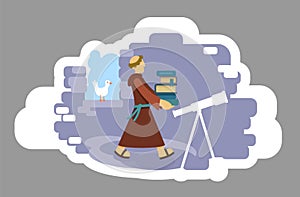 Explorer 2D vector web banner, poster